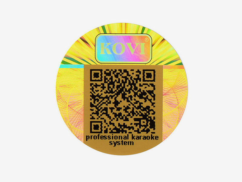 Tampered Round Gold Hologram Sticker Manufacturer With QR CODE