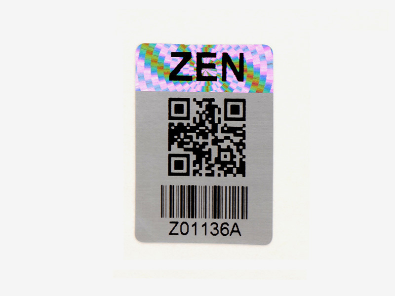 Barcode Qr Code Numbering Hologram Sticker Manufacturer In Silver Color