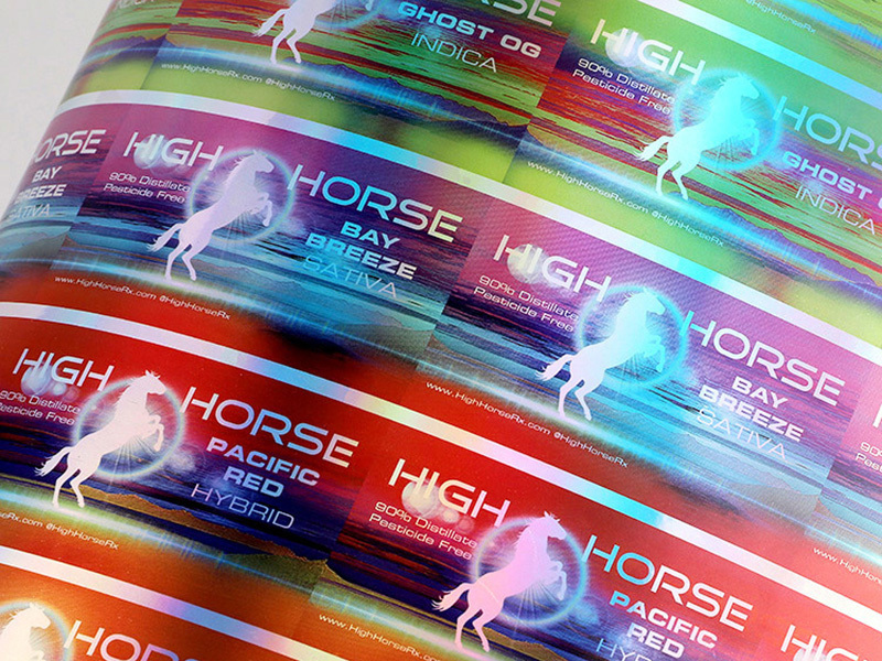 Custom Vinyl Stickers Horse Holographic Paper Label Sticker
