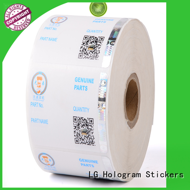 LG Printing sticker holographic sticker manufacturer for bag
