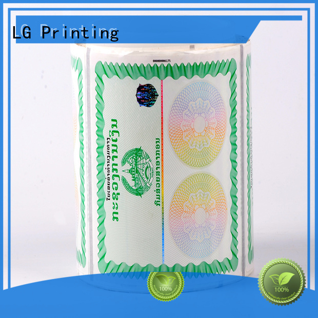 LG Printing number hologram stickers uk manufacturer for products