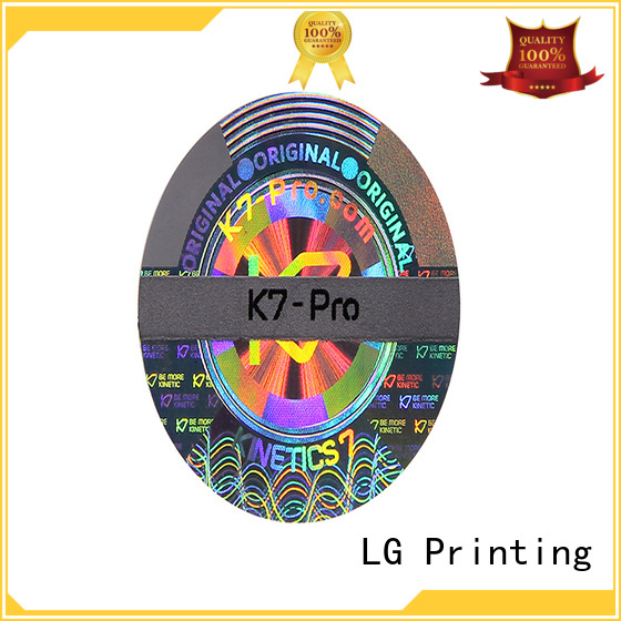 LG Printing void hologram sticker printing logo for box