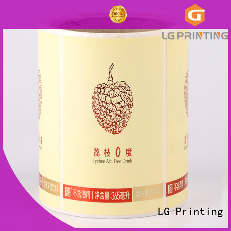 LG Printing bopp custom product labels factory for cans