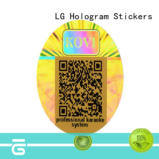 LG Printing round holographic sticker custom one time for table