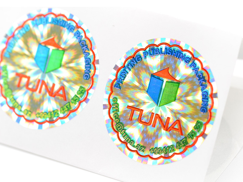 various print your own hologram stickers golden logo for table