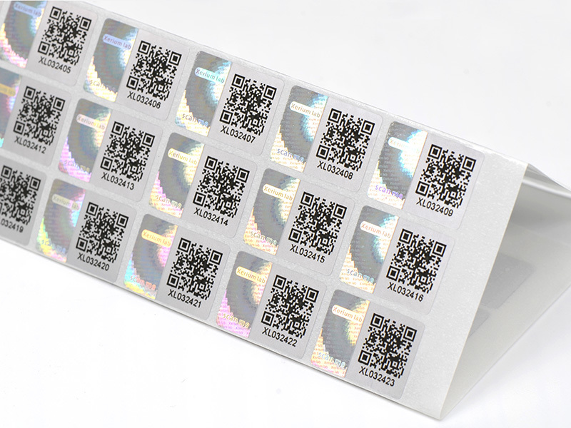LG Printing Brand qr code security label transparent hologram sticker