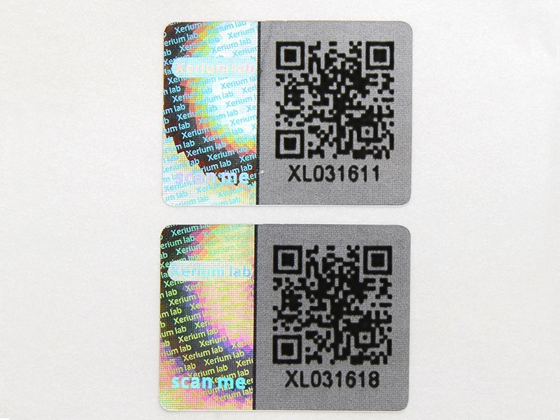 customized thickness triangle hologram sticker qr code LG Printing