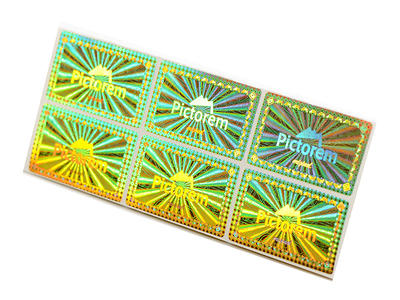 Rectangle Golden Genuine Secure Hologram Sticker