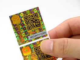 Scratch off security QR code hologram sticker