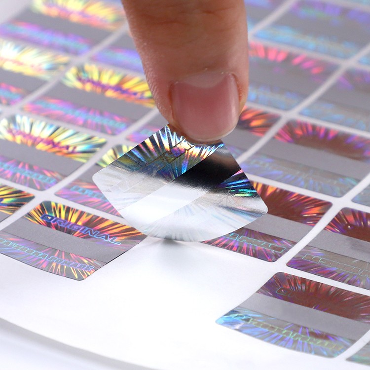 LG Printing clear hologram sticker supply for garment hangtag-2
