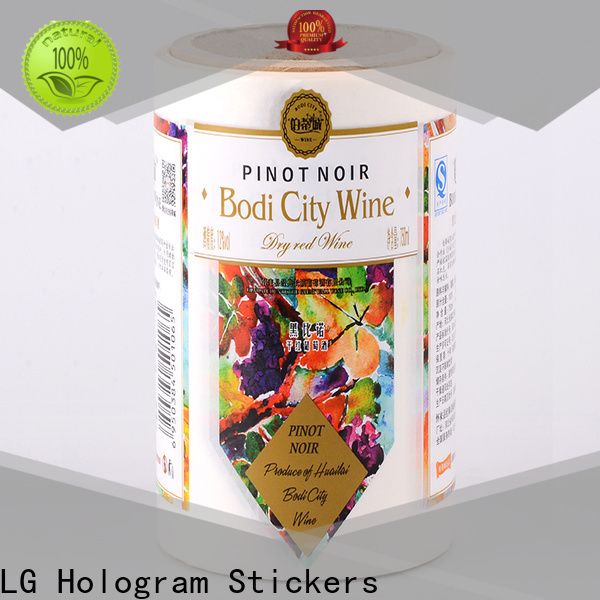 LG Printing waterproof bottle label manufacturers factory for wine bottle