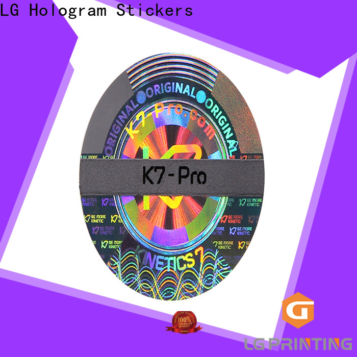 LG Printing void hologram stickers custom logo for table