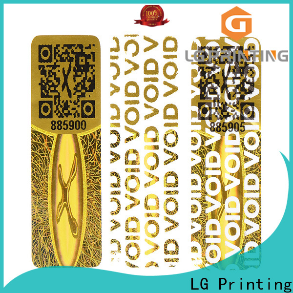LG Printing one time printing holographic stickers manufacturer for box
