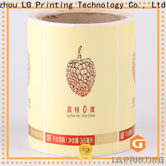 LG Printing pvc wholesale water bottle labels factory for wine bottle