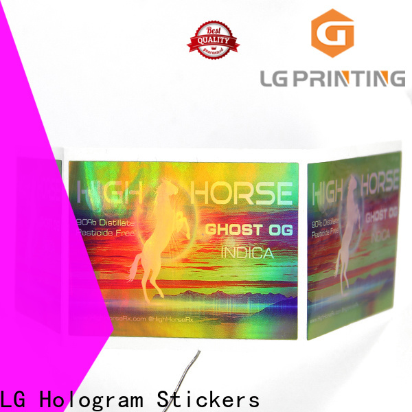 LG Printing Customized holographic label printing wholesale for plastic box surface