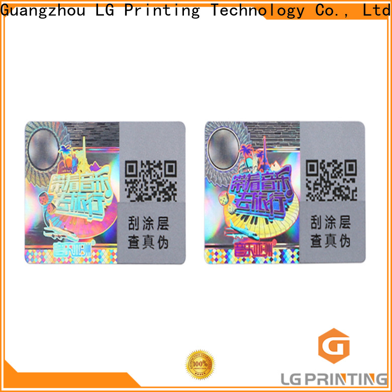 Customized printing holographic stickers one time factory price for garment hangtag