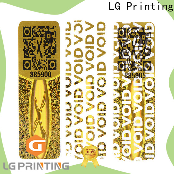 LG Printing one time hologramm sticker factory for garment hangtag