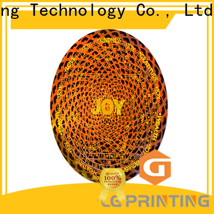 LG Printing barcode custom logo hologram stickers wholesale for garment hangtag