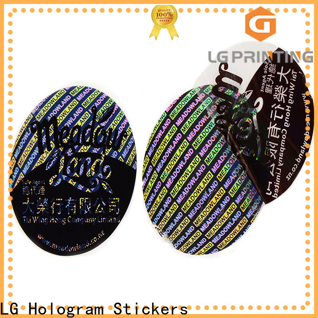 LG Printing label fake hologram sticker company for garment hangtag