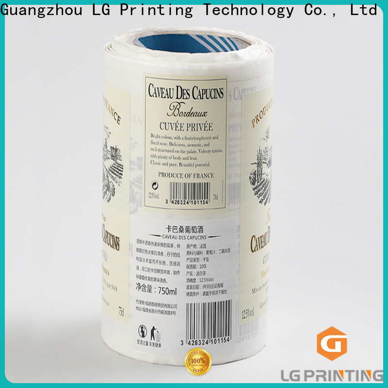 LG Printing Quality self adhesive labels for wine bottle