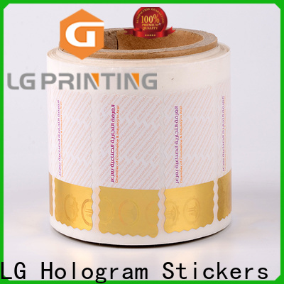 LG Printing Professional security hologram printing foil label vendor for products