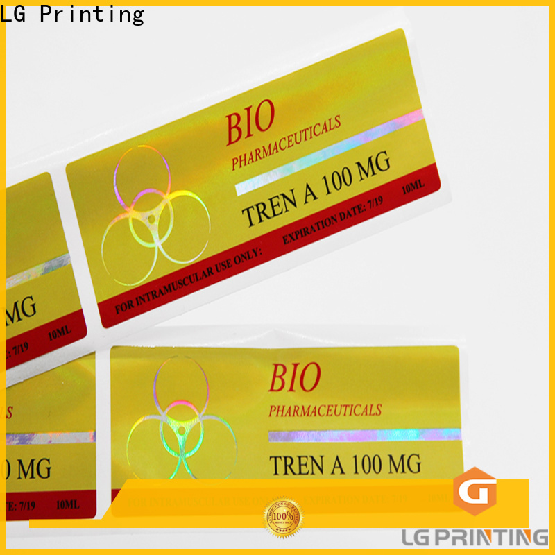 LG Printing Custom made custom holographic decals company for plastic box surface