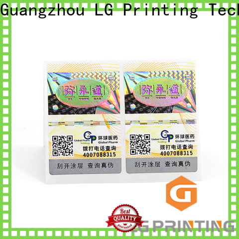 LG Printing holographic label maker company for goods