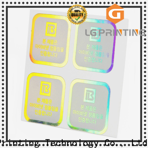 LG Printing laser hologram sticker manufacturers for metal box surface