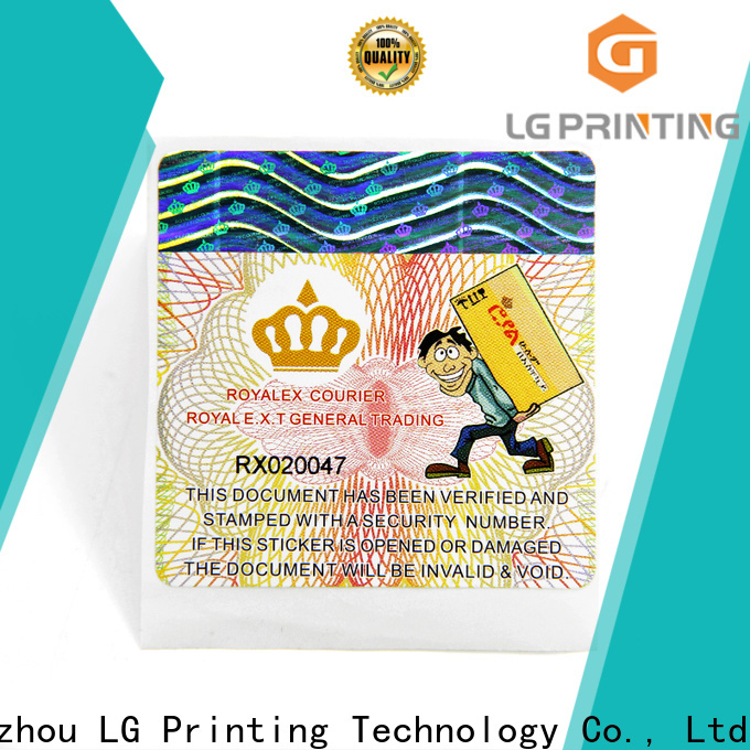 LG Printing Professional 3d hologram sticker company for products
