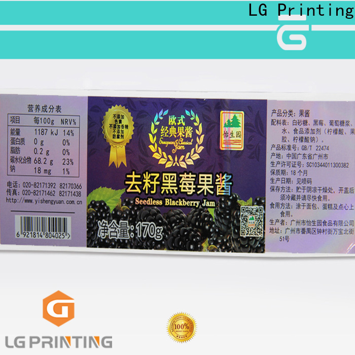 LG Printing clear holographic stickers company for package