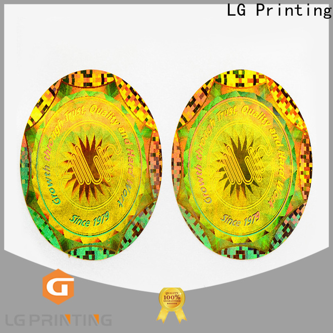 LG Printing Customized custom hologram stickers suppliers for garment hangtag