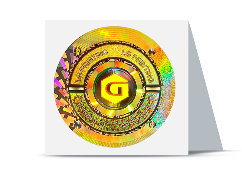 Golden colour 3D effect dot matrix hologram sticker label printing