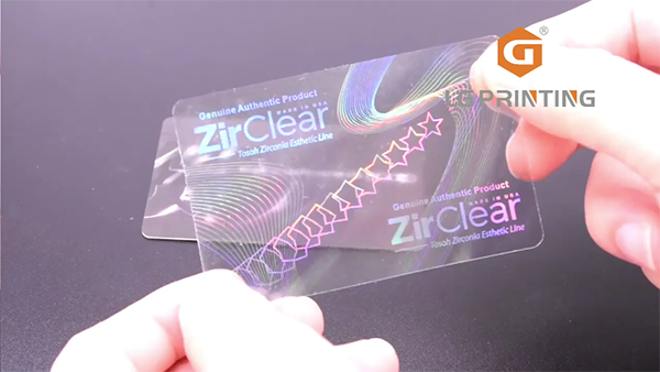 Transparent hologram sticker for promotion cards
