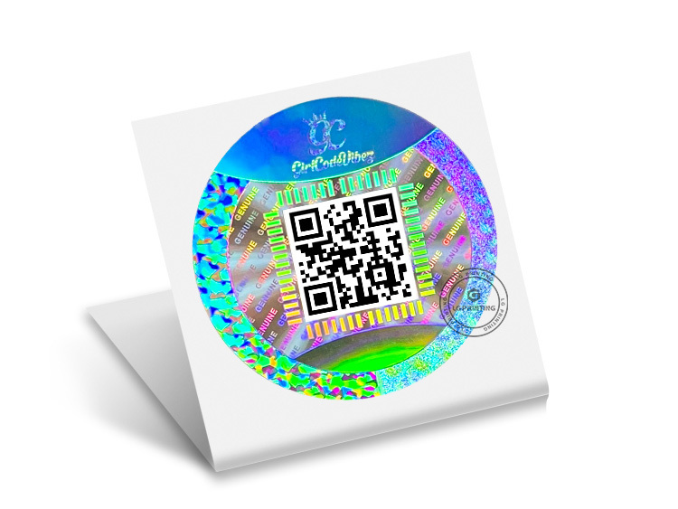 Custom 3D security QR code hologram sticker with verification system