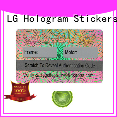 LG Printing colorful authentic hologram stickers 3d for table