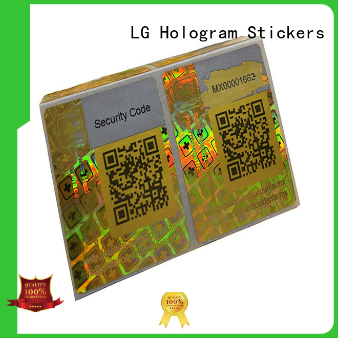 LG Printing silver holo sticker manufacturer for box