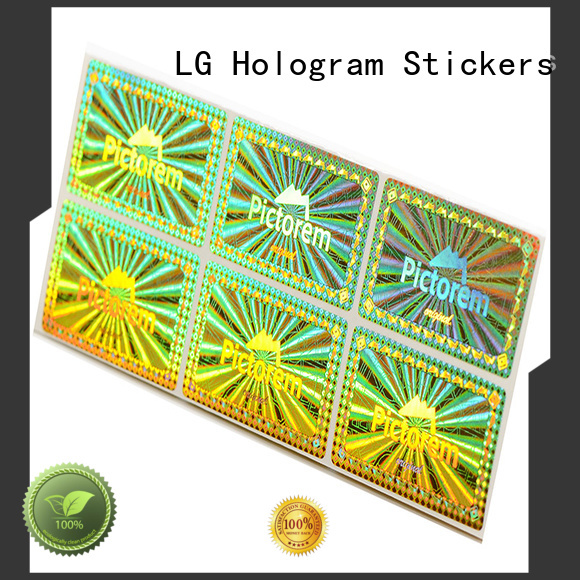 LG Printing colorful clear holographic sticker paper gold for table