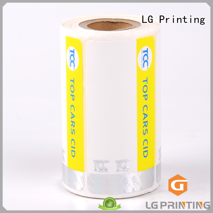 number custom security labels PP for goods LG Printing
