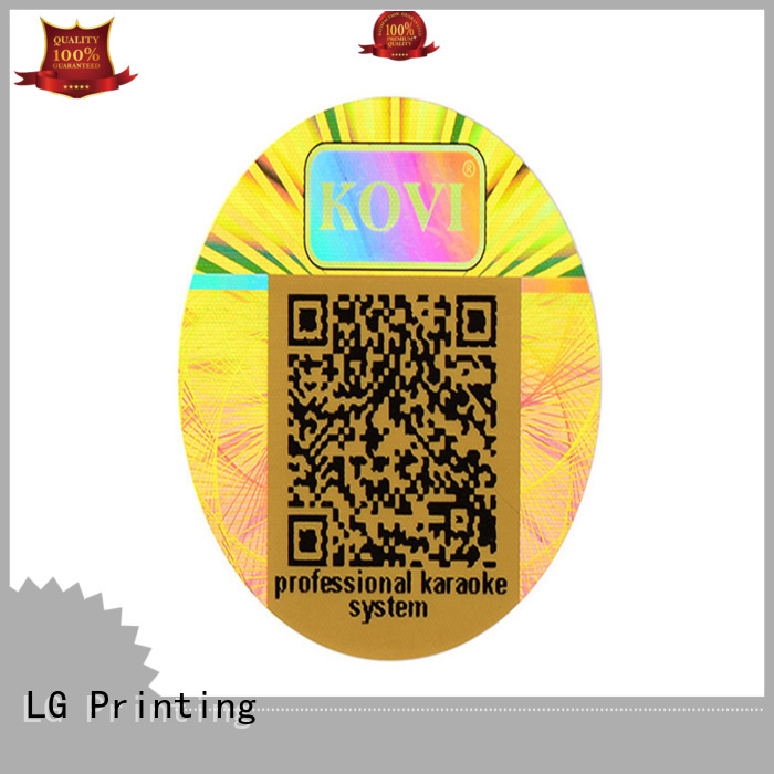 LG Printing colorful holographic sticker custom barcode for door