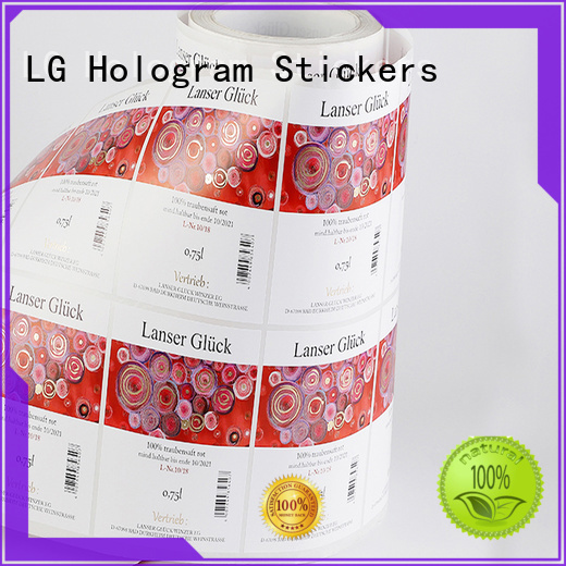 LG Printing waterproof plastic stickers manufacturer for wine bottle