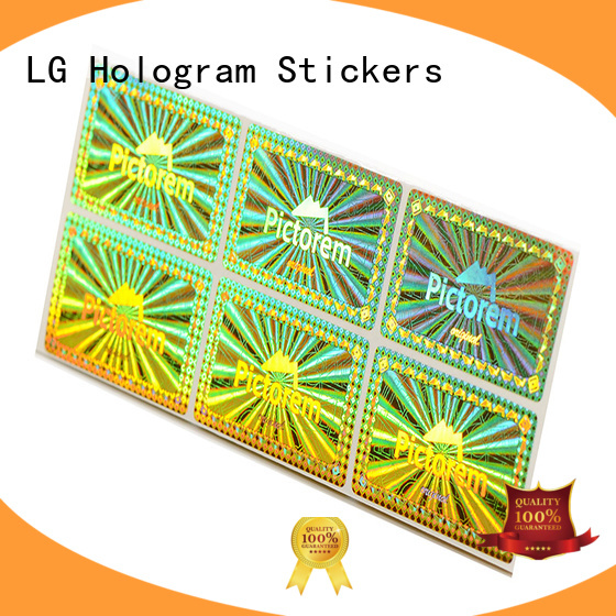 LG Printing gold clear hologram stickers logo for table
