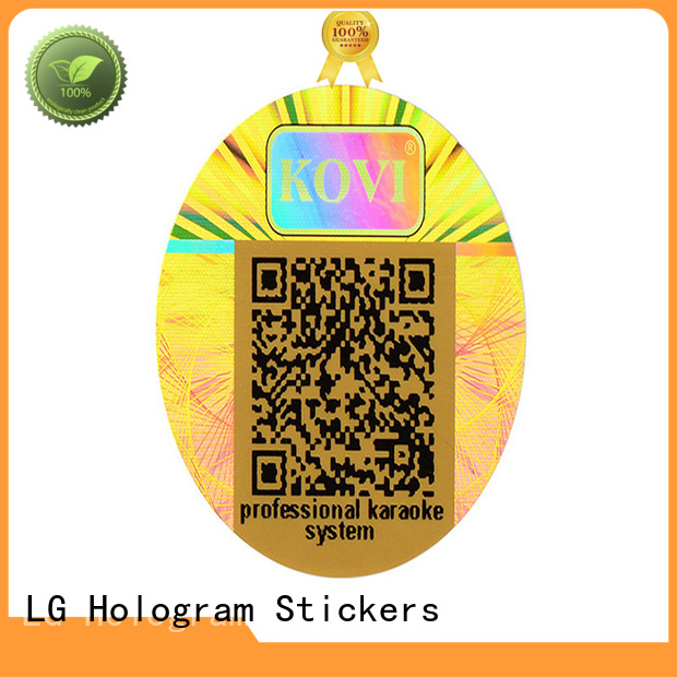 LG Printing barcode laser hologram logo for box