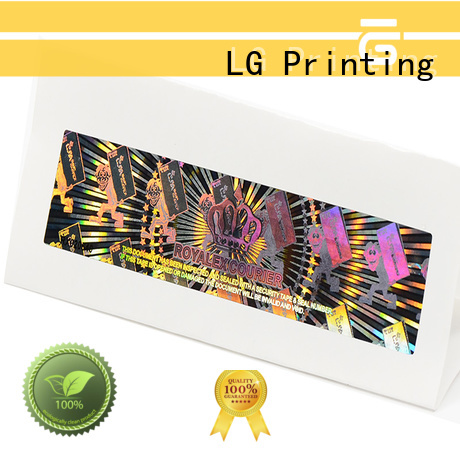 LG Printing scratch off print holographic stickers manufacturer for box