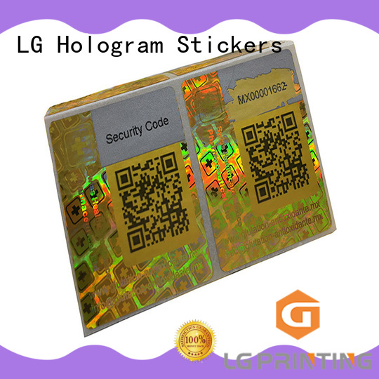 golden sticker hologram logo for table LG Printing