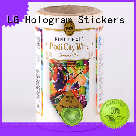 foil vinyl stickers for glass bottles red for wine bottle LG Printing