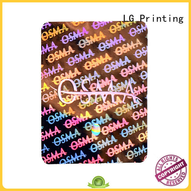 LG Printing round holo stickers label for box