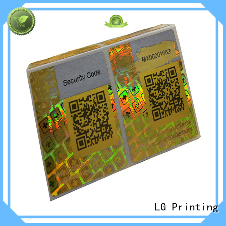 LG Printing authentic hologram sticker gold for table