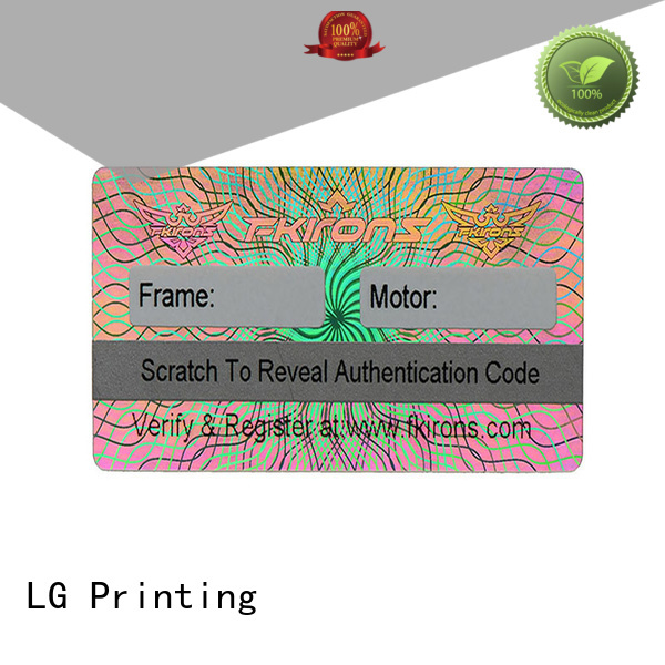 LG Printing authentic security sticker printing supplier for door
