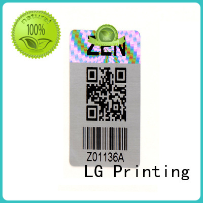 LG Printing scratched custom hologram label for table