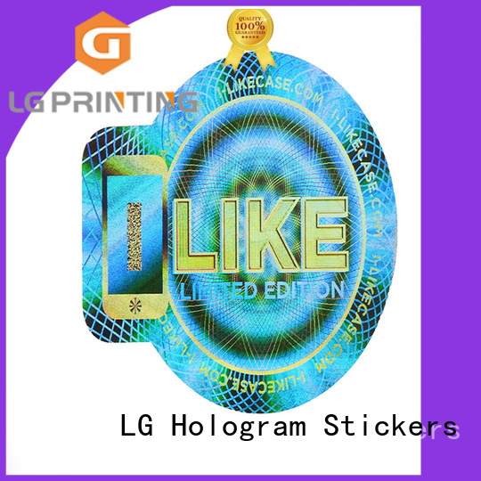 LG Printing demelized tamper evident stickers logo for table